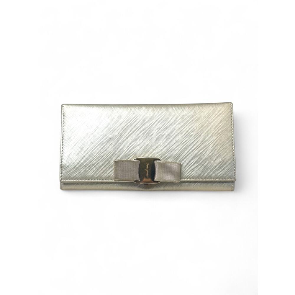 Salvatore Ferragamo Gold Leather Wallet